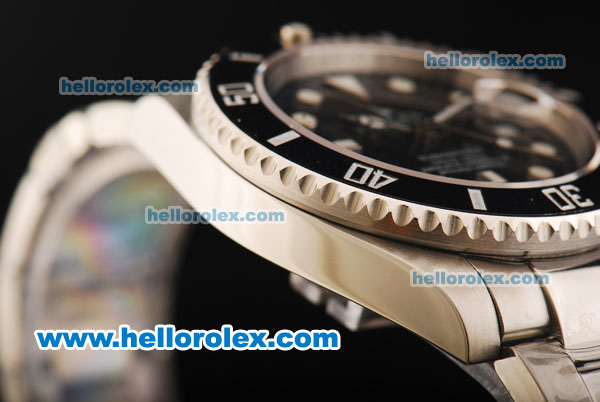 Rolex Submariner Automatic Movement Full Steel with Ceramic Bezel and background transparent - Black Dial - Click Image to Close